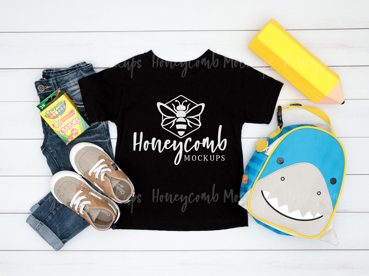 Bella Canvas 3001T T-Shirt | Black | Toddler Boy | SKU2396