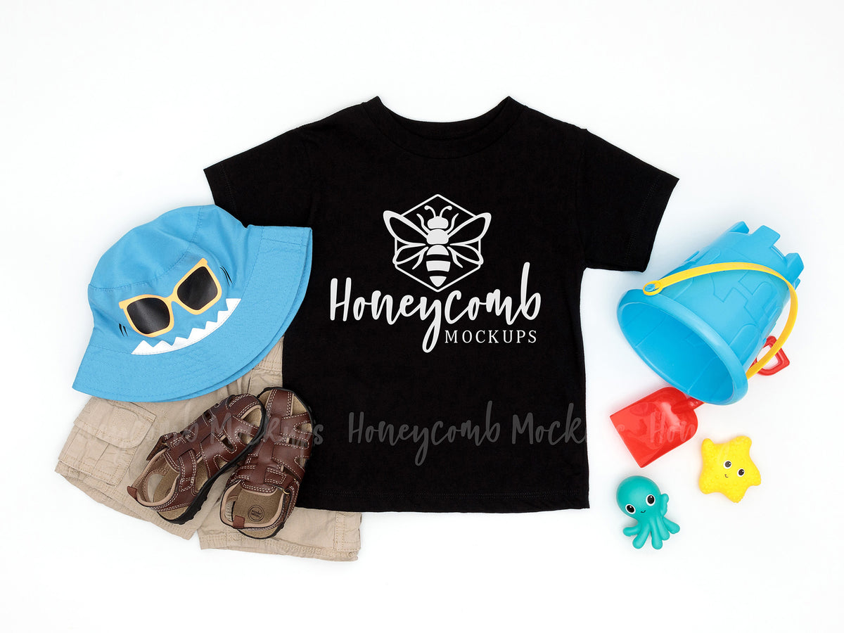 Bella Canvas 3001T T-Shirt | Black | Summer | Toddler Boy | SKU2380