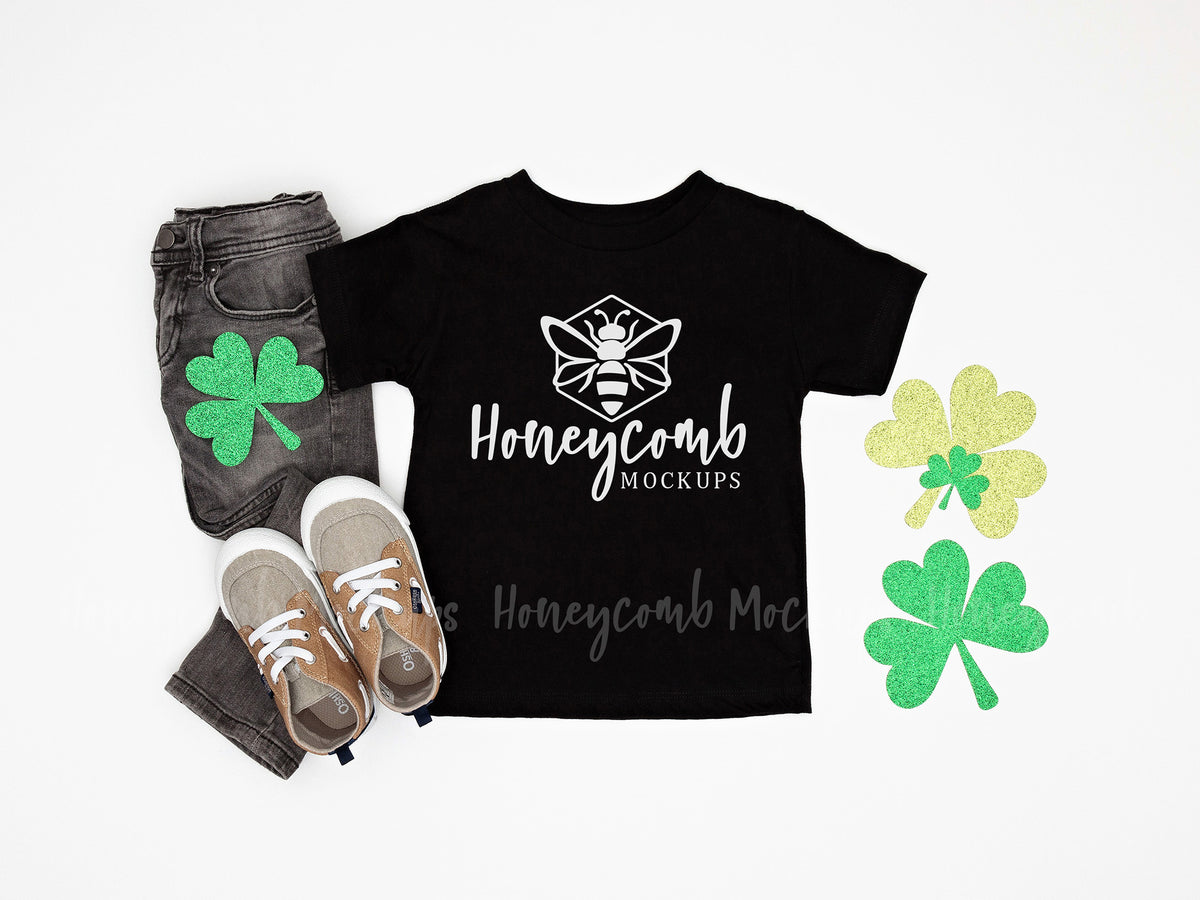 Bella Canvas 3001T T-Shirt | Black | St Patricks Day | Toddler Boy | SKU2035