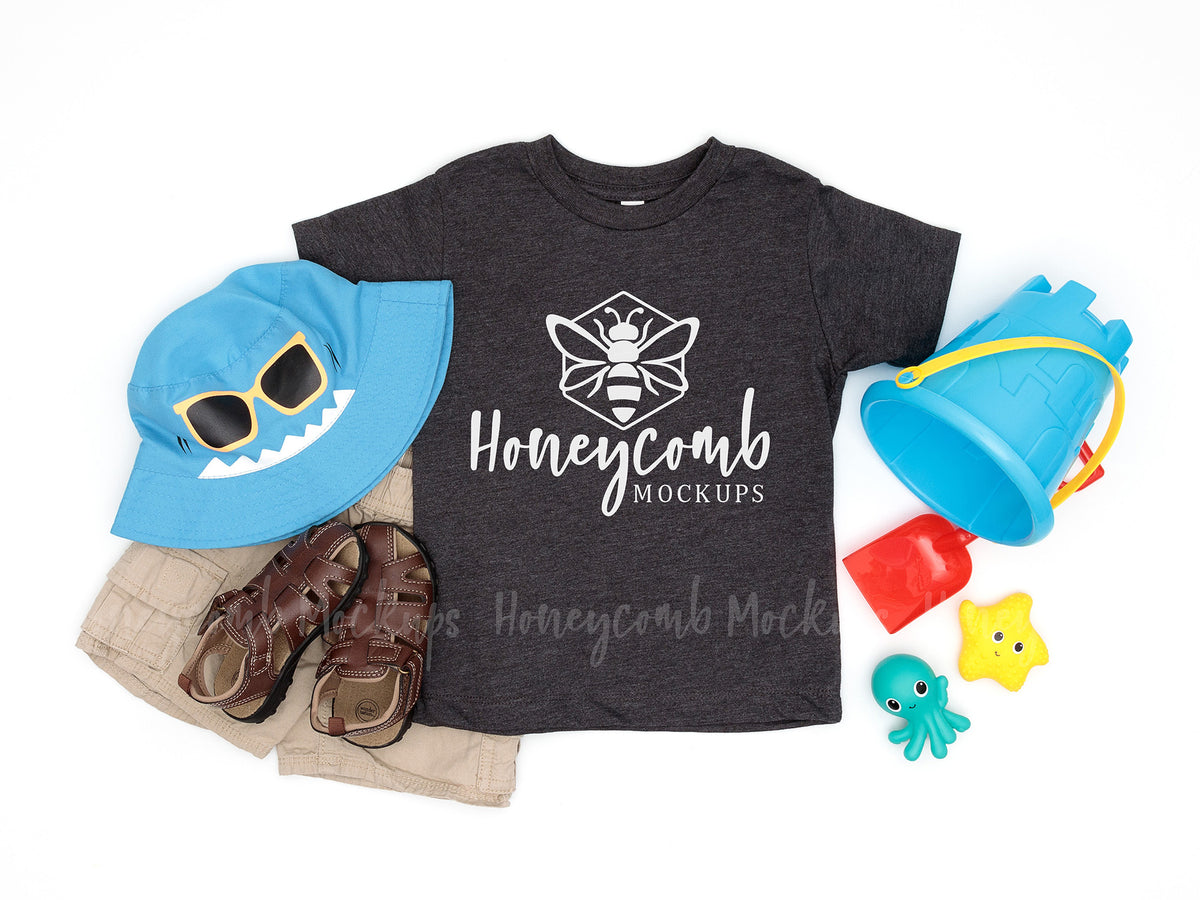 Bella Canvas 3001T T-Shirt | Dark Grey Heather | Summer | Toddler Boy | SKU2381