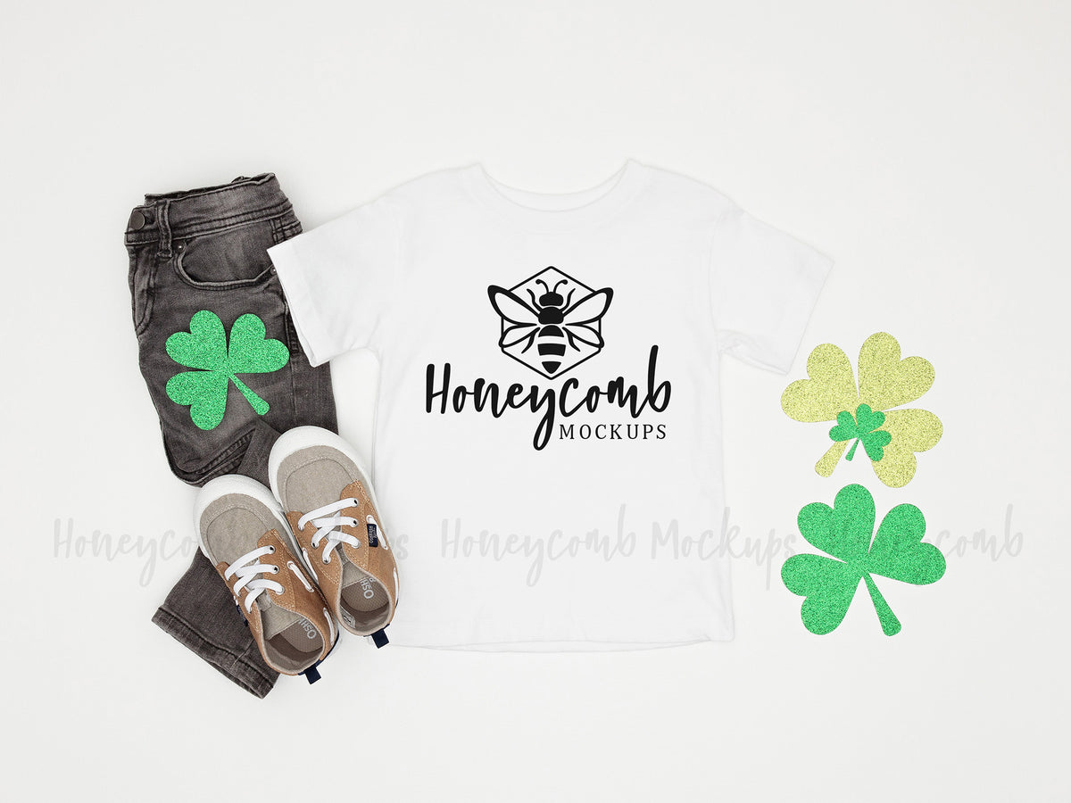 Bella Canvas 3001T T-Shirt | White | St Patricks Day | Toddler Boy | SKU2038