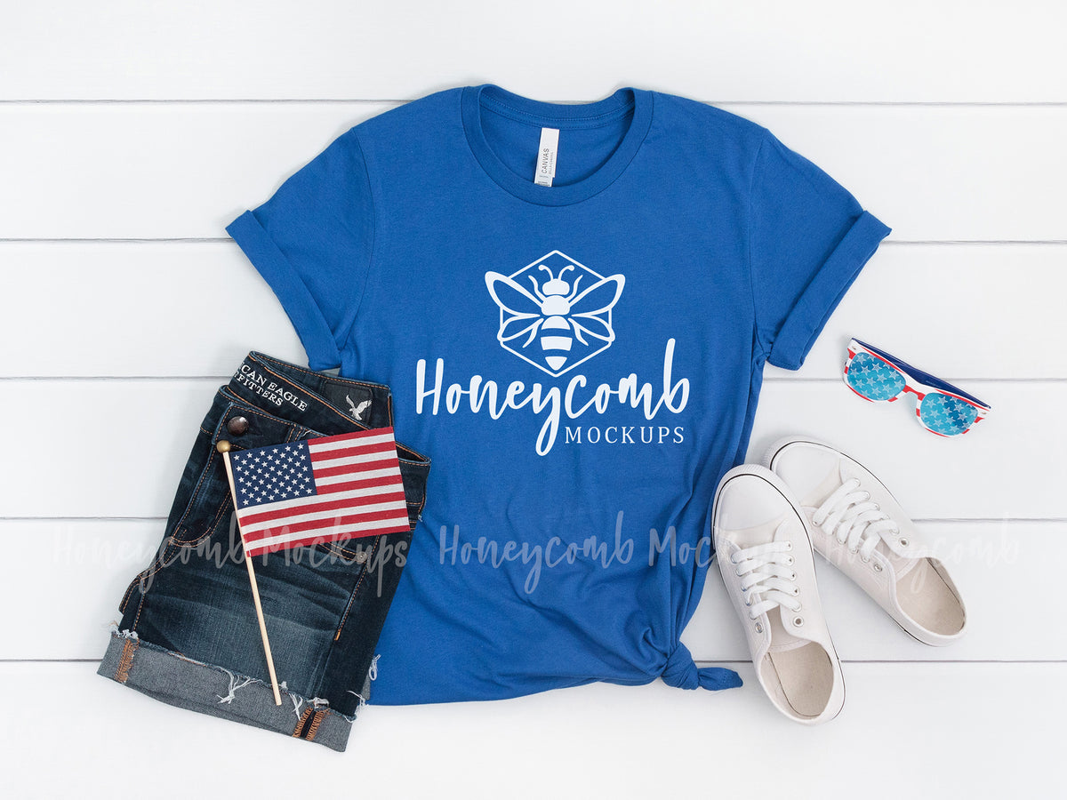 Bella Canvas 3001 T-Shirt | True Royal | 4th of July | SKU2300