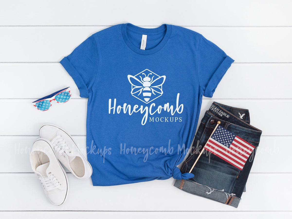 Bella Canvas 3001 T-Shirt | True Royal | 4th of July | SKU2302