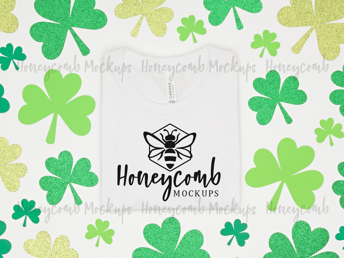 Bella Canvas 3001 T-Shirt | White | St Patricks Day | Folded | SKU2072
