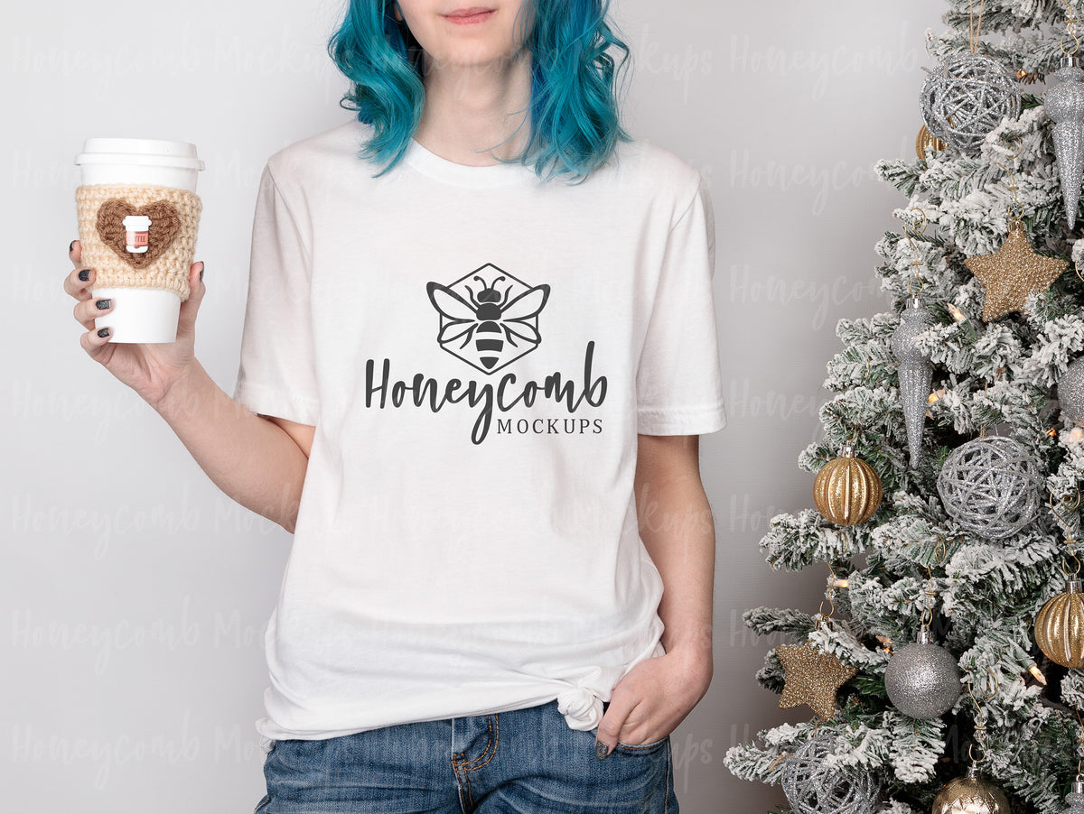 Bella Canvas 3001 T-Shirt | White | Christmas | Model Mockups | SKU2658