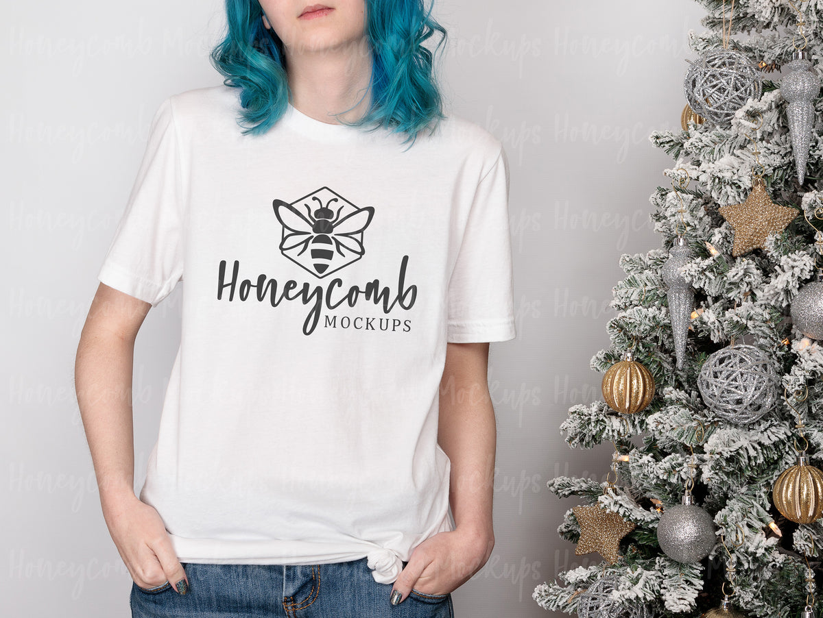 Bella Canvas 3001 T-Shirt | White | Christmas | Model Mockups | SKU2659