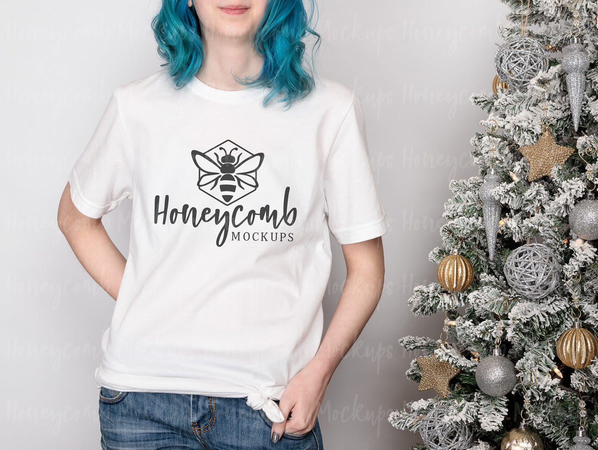 Bella Canvas 3001 T-Shirt | White | Christmas | Model Mockups | SKU2660