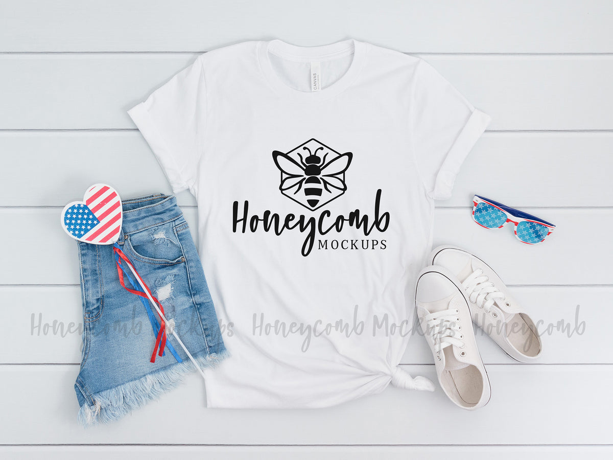 Bella Canvas 3001 T-Shirt | White | 4th of July | SKU2304