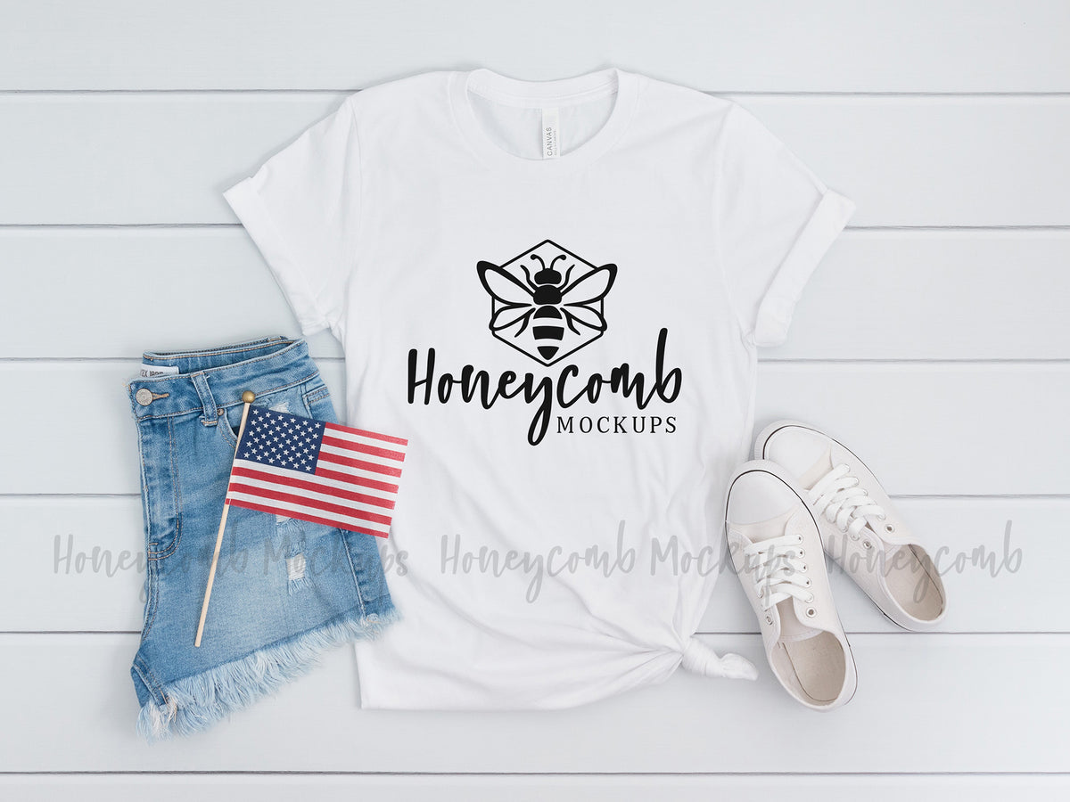 Bella Canvas 3001 T-Shirt | White | 4th of July | SKU2305