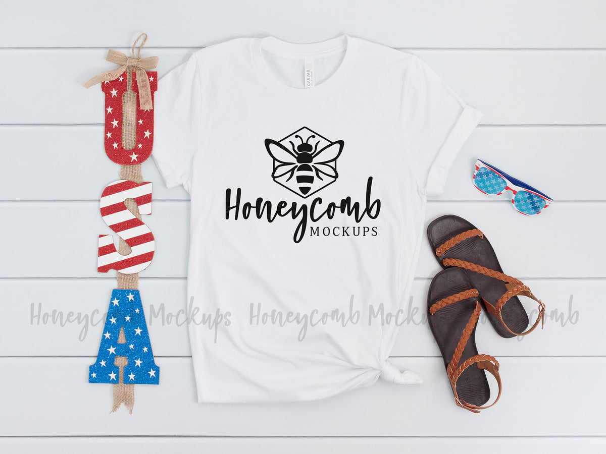 Bella Canvas 3001 T-Shirt | White | 4th of July | SKU2306