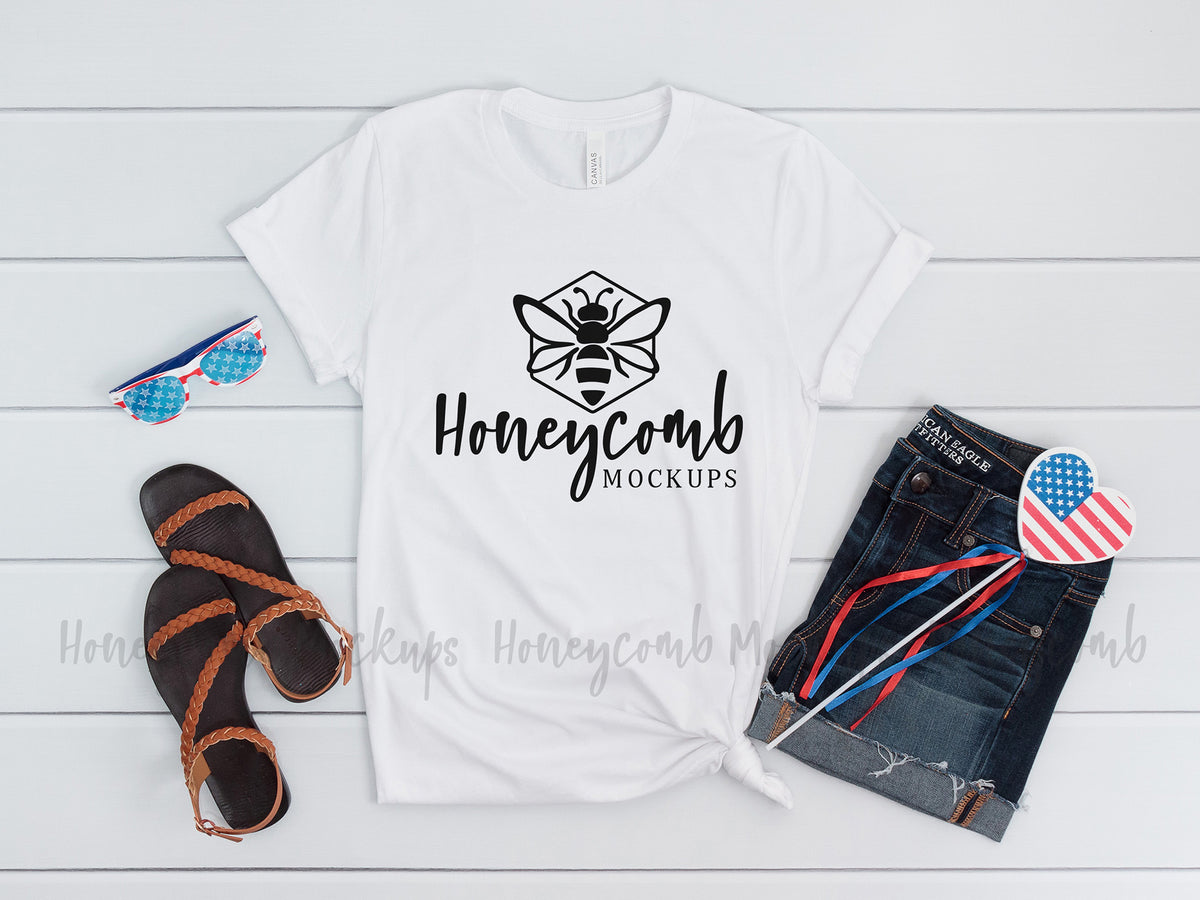 Bella Canvas 3001 T-Shirt | White | 4th of July | SKU2307