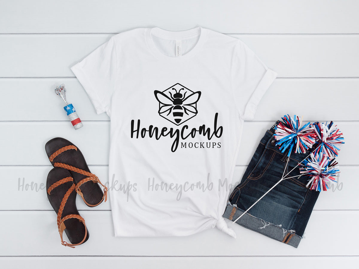 Bella Canvas 3001 T-Shirt | White | 4th of July | SKU2308