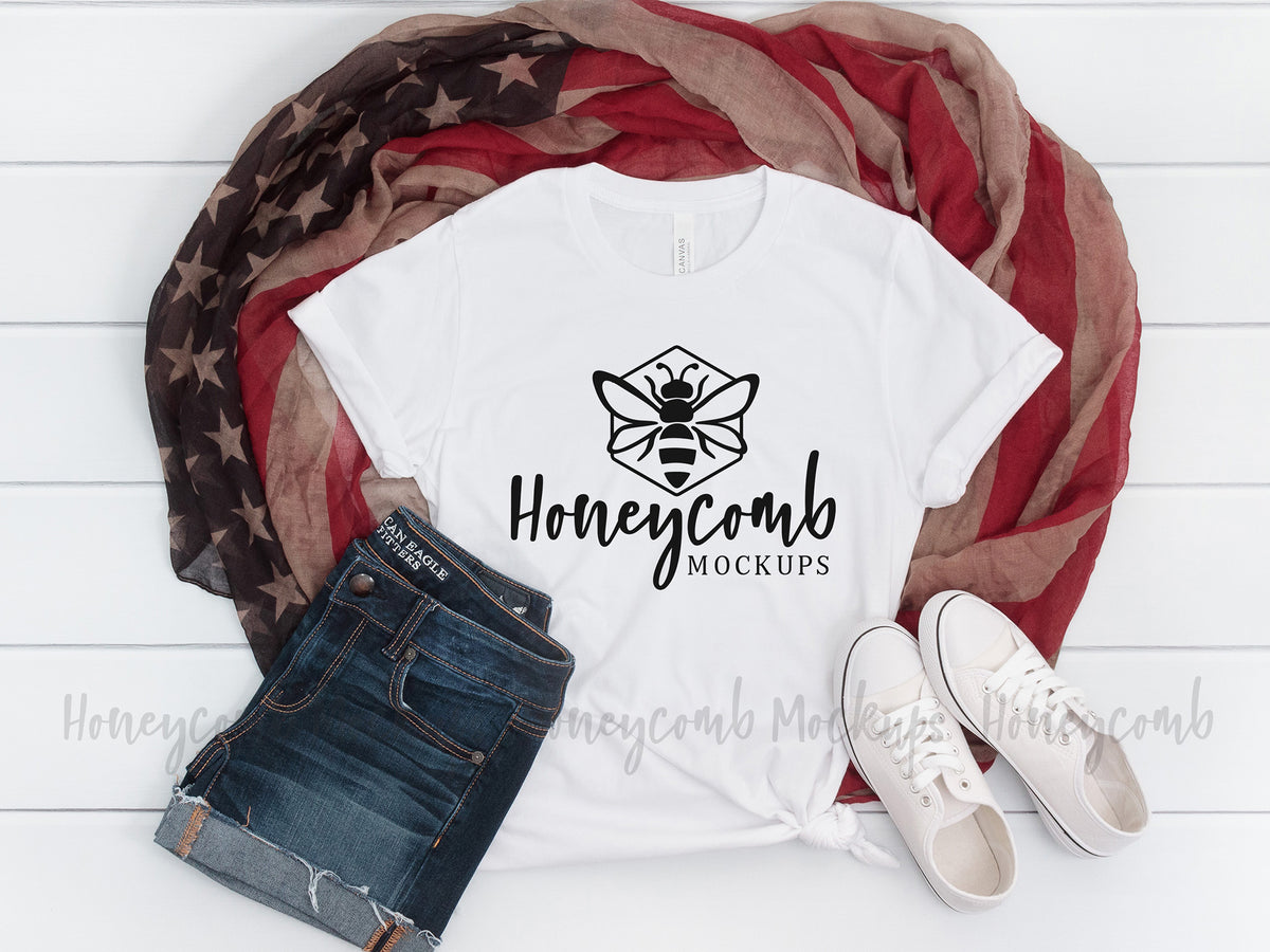 Bella Canvas 3001 T-Shirt | White | 4th of July | SKU2303