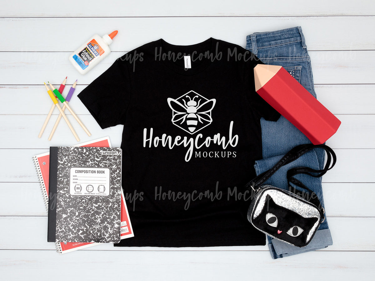 Bella Canvas 3001Y T-Shirt | Black | Youth Girl | SKU2417