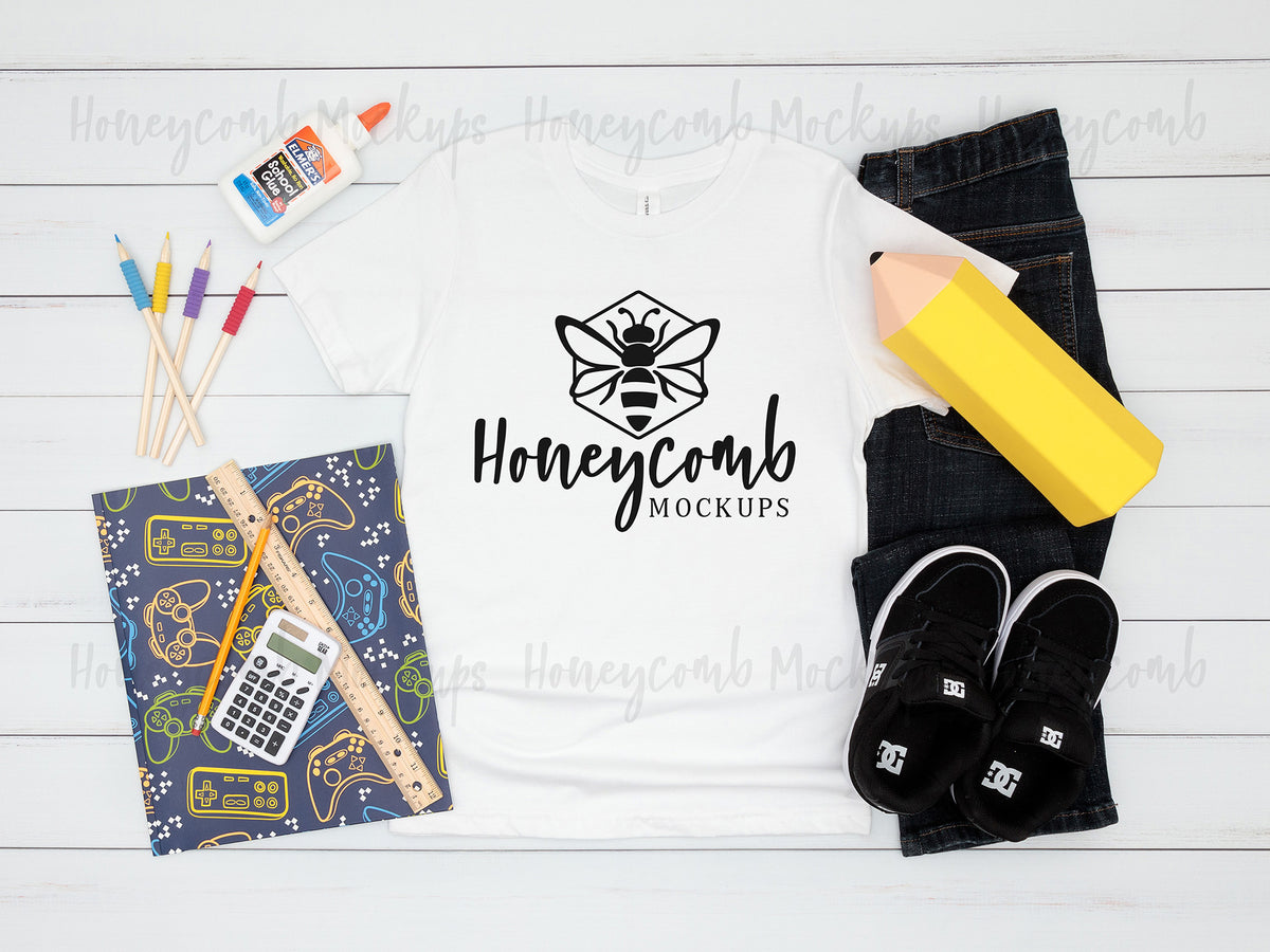 Bella Canvas 3001Y T-Shirt | White | Youth Boy | SKU2415