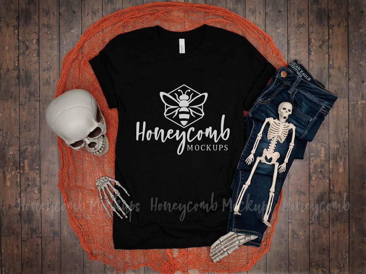 Bella Canvas 3001 T-Shirt | heather Black | Halloween | SKU1952