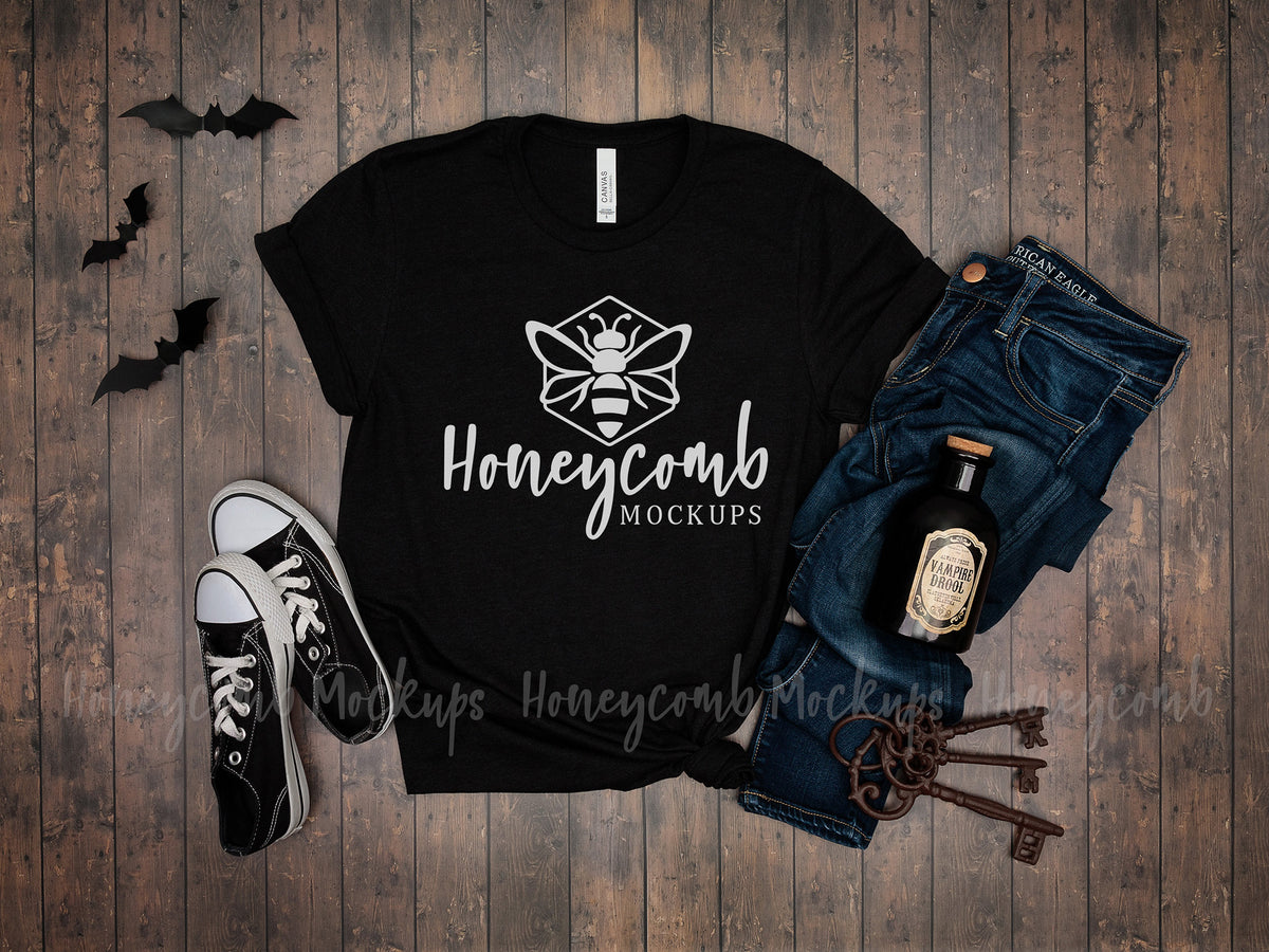 Bella Canvas 3001 T-Shirt | Heather Black | Halloween | SKU1946