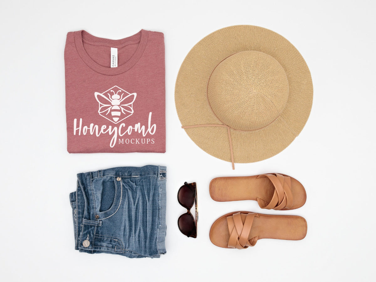 Bella Canvas 3001 T-Shirt | Heather Mauve | Folded | SKU1020