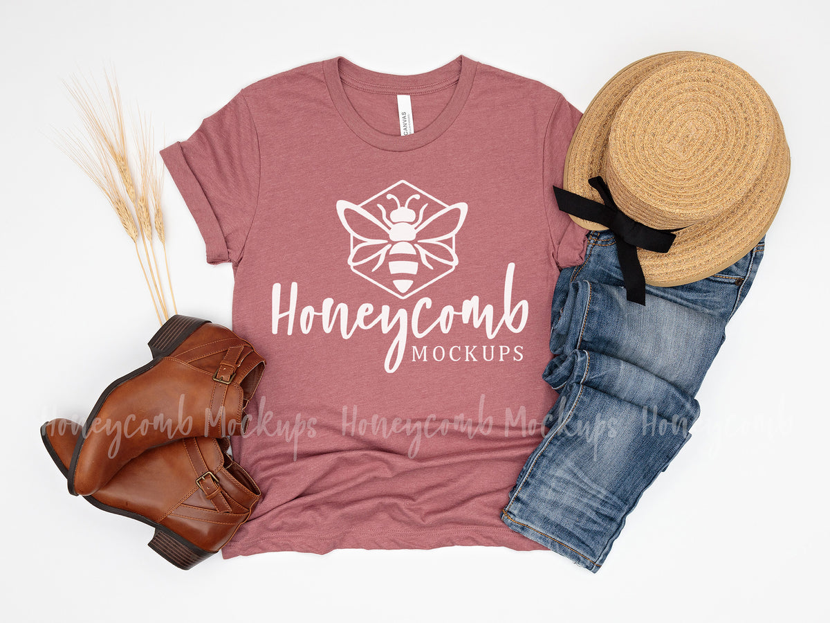 Bella Canvas 3001 T-Shirt | Heather Mauve | SKU2016