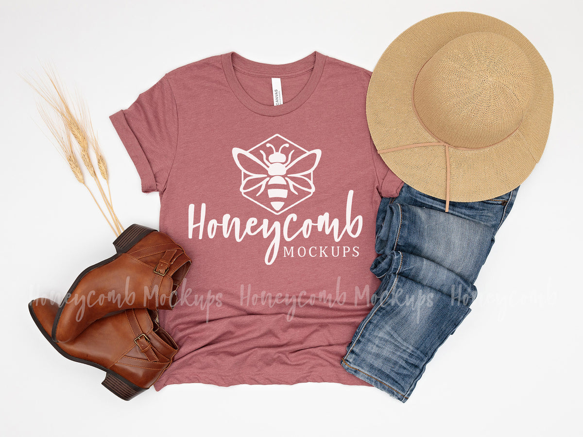 Bella Canvas 3001 T-Shirt | Heather Mauve | SKU2017