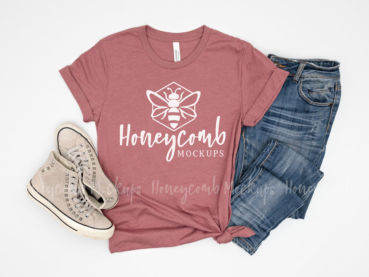 Bella Canvas 3001 T-Shirt | Heather Mauve | SKU2018