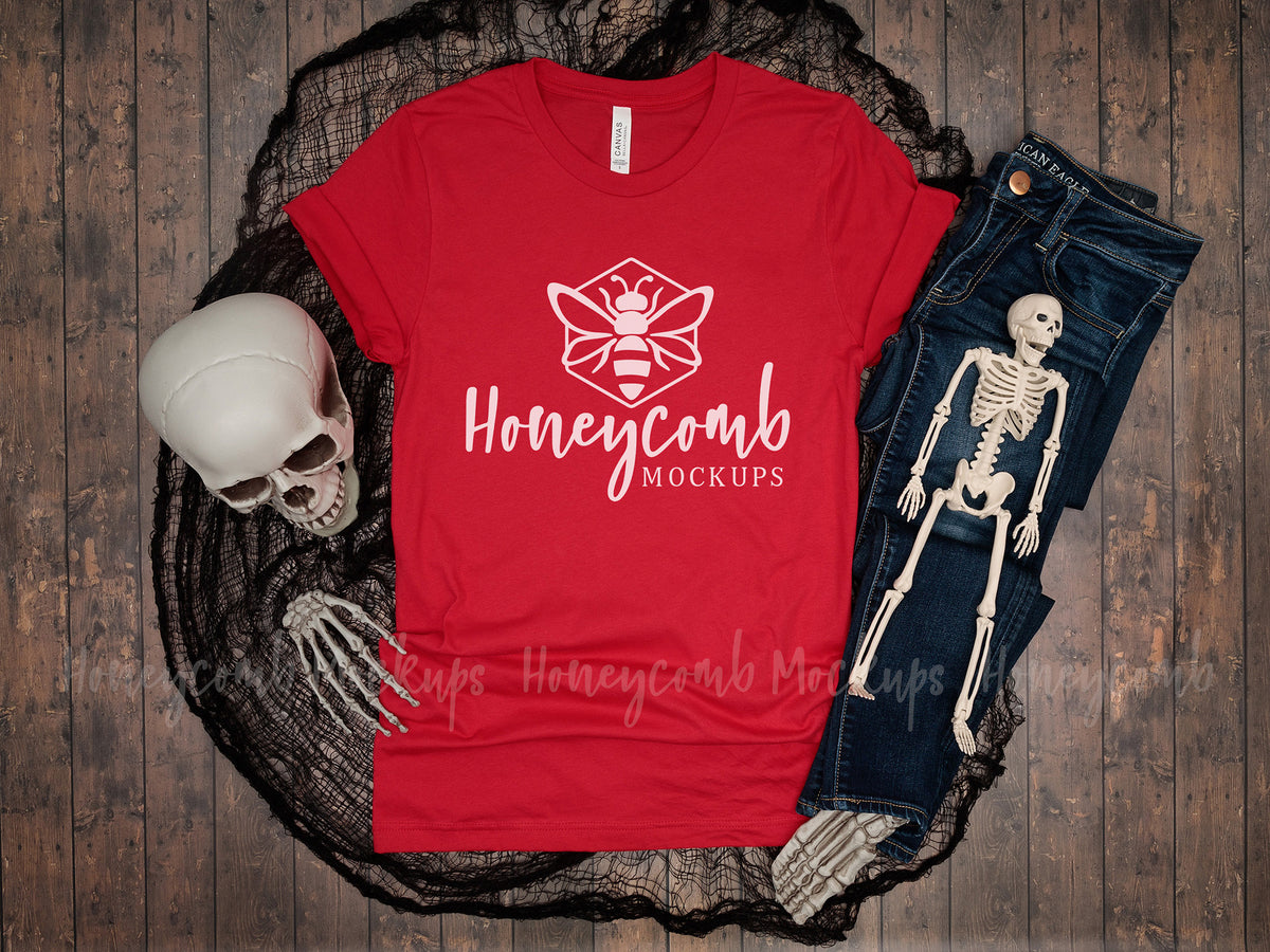 Bella Canvas 3001 T-Shirt | Red | Halloween | SKU1955