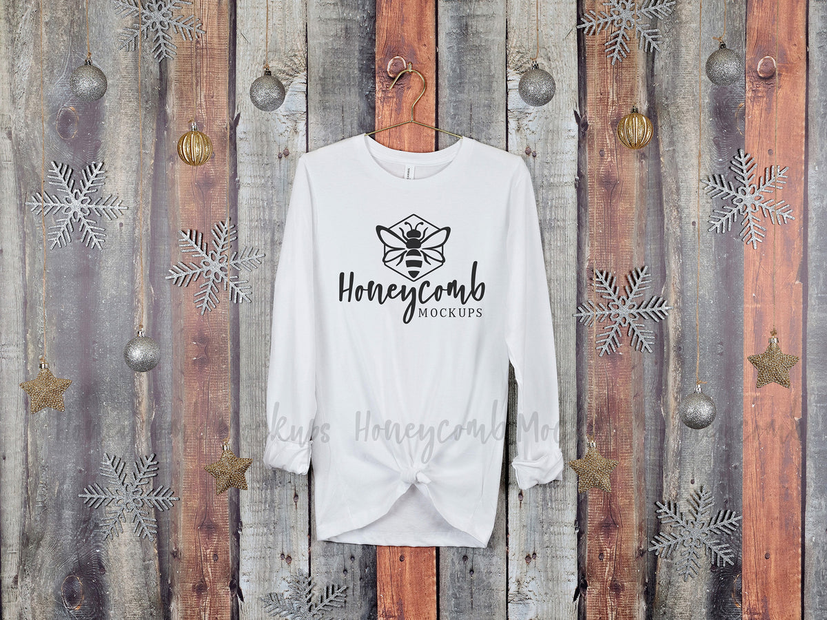 Bella Canvas 3501 Long Sleeve | White | Christmas | Hanging | SKU2181