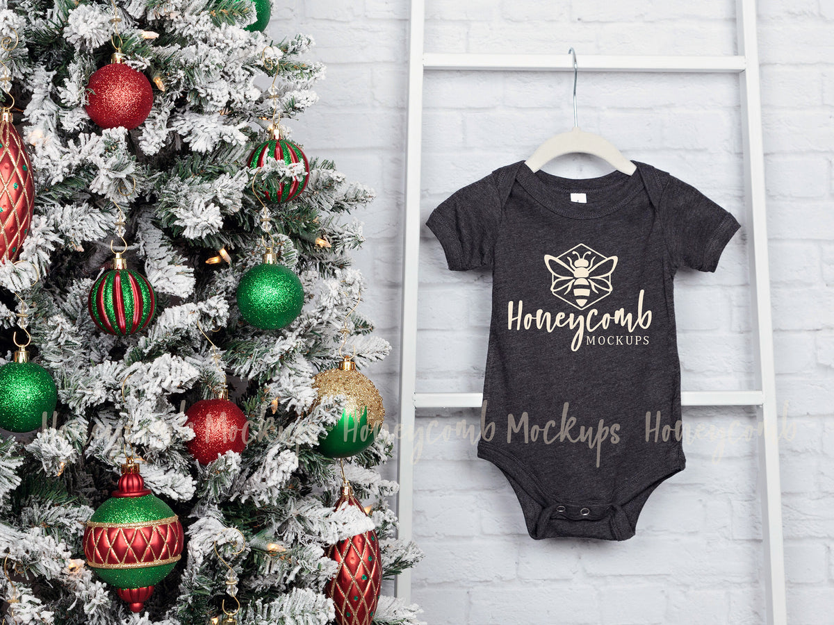 Bella Canvas 100B Bodysuit | Dark Grey Heather | Christmas | SKU1861