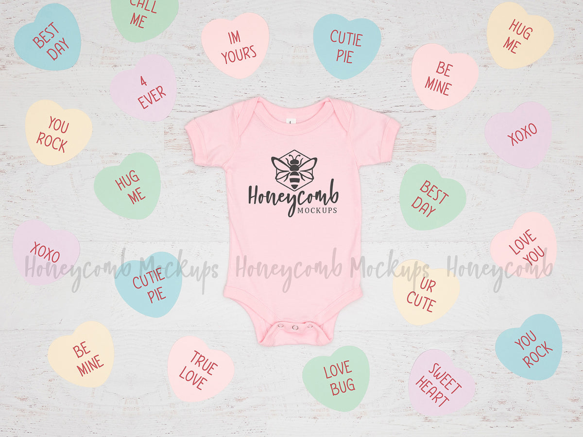 Bella Canvas 100B Bodysuit | Pink | Valentines Day | SKU1412