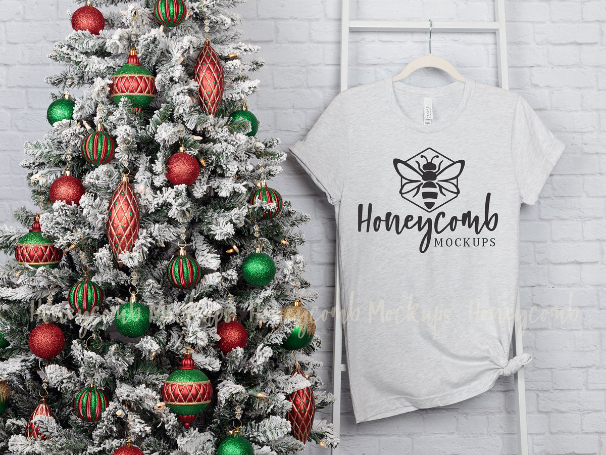 Bella Canvas 3001 T-Shirt | Ash | Christmas | SKU1863