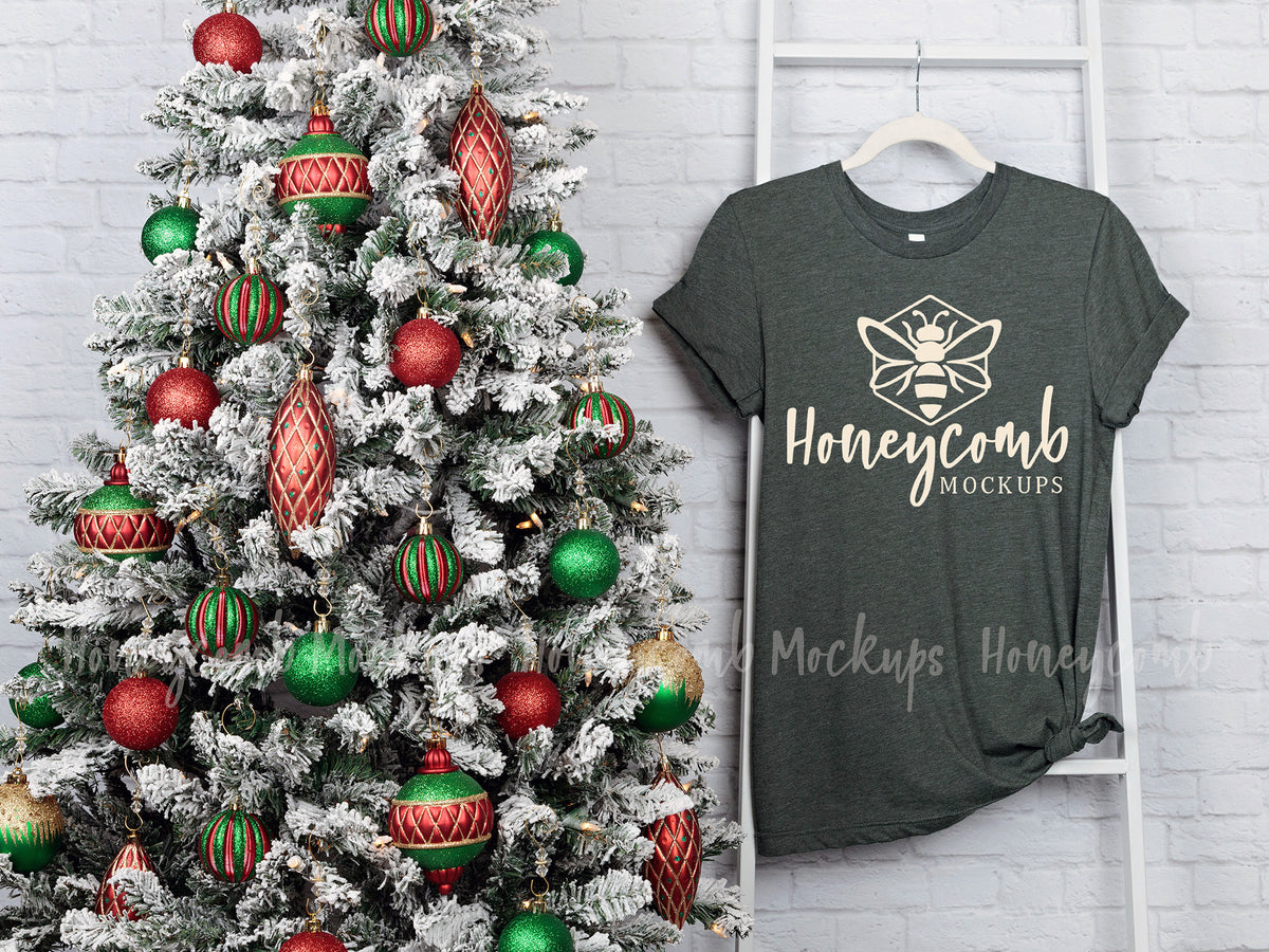 Bella Canvas 3001 T-Shirt | Heather Forest | Christmas | SKU1870