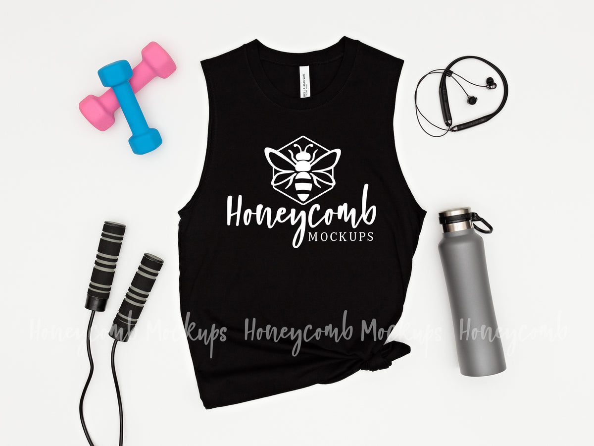 Bella Canvas 3483 Unisex Muscle Tank | Black | Workout | SKU1140