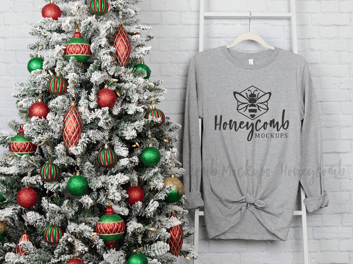 Bella Canvas 3501 Long Sleeve | Athletic Heather | Christmas | SKU1887