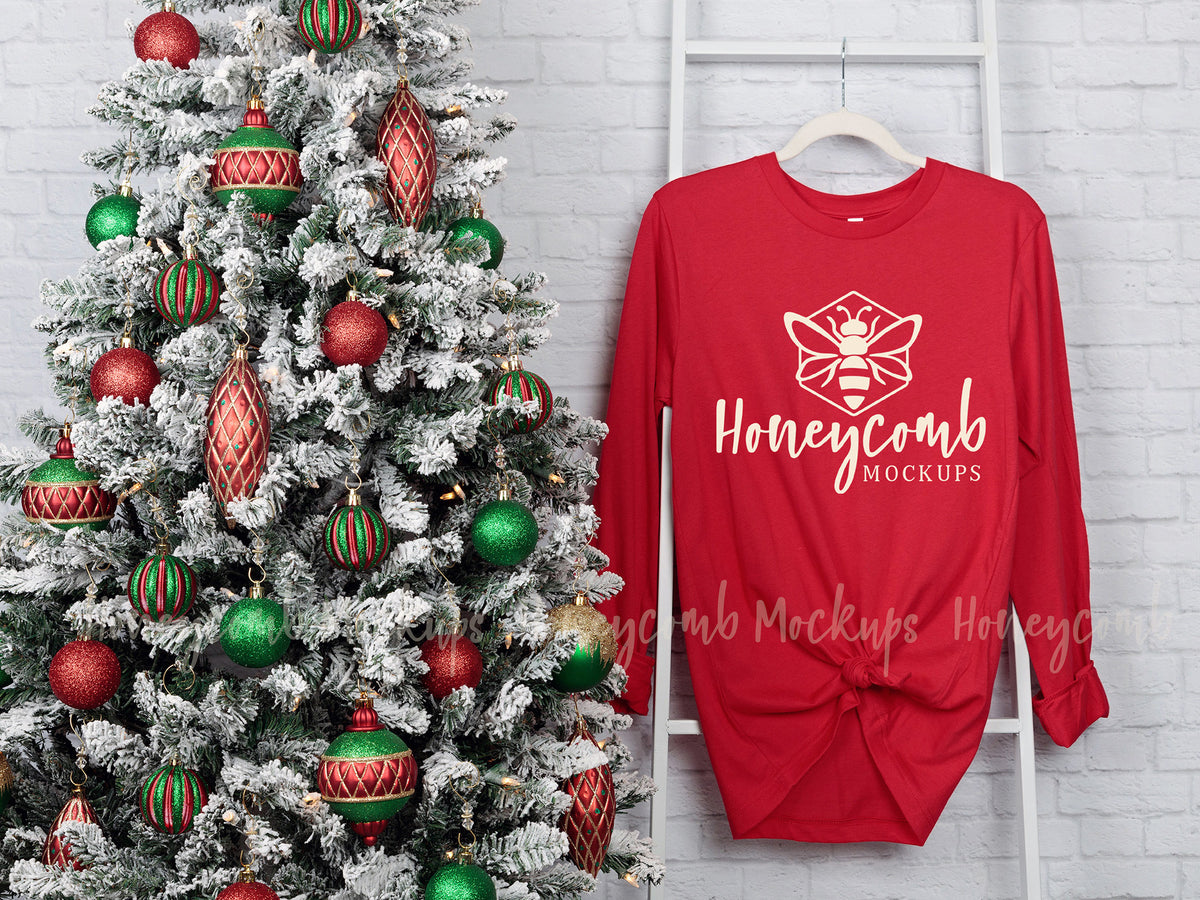 Bella Canvas 3501 Long Sleeve | Red | Christmas | SKU1890