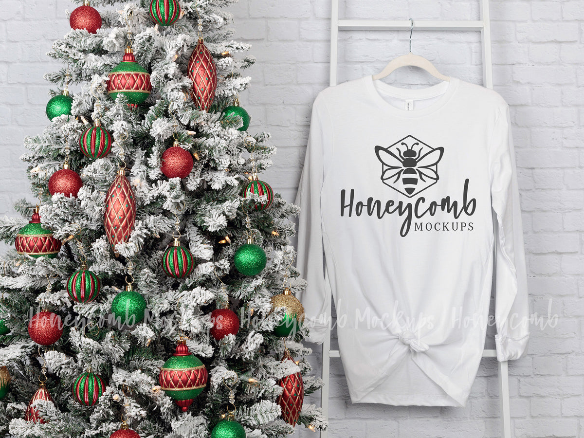Bella Canvas 3501 Long Sleeve | White | Christmas | SKU1891