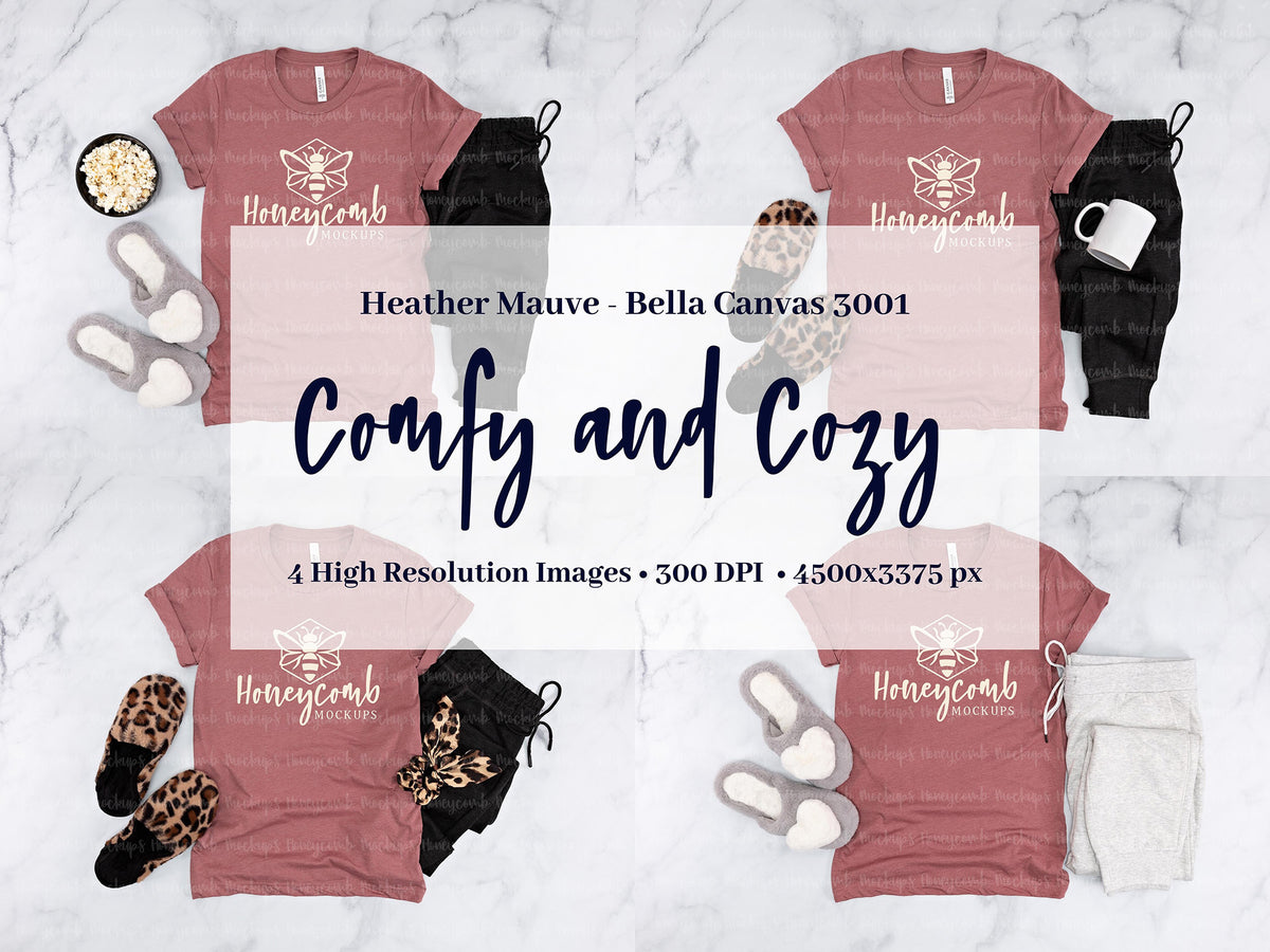 Bella Canvas 3001 T-Shirt | Heather Mauve | Comfy and Cozy Bundle | SKU1609