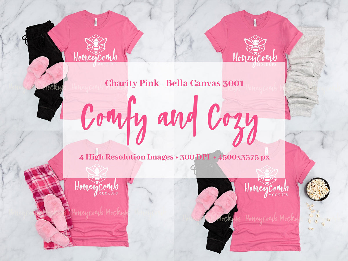 Bella Canvas 3001 T-Shirt | Charity Pink | Comfy and Cozy Bundle | SKU1605