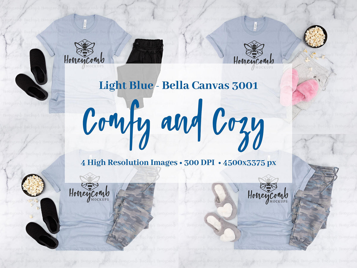 Bella Canvas 3001 T-Shirt | Light Blue | Comfy and Cozy Bundle | SKU1610