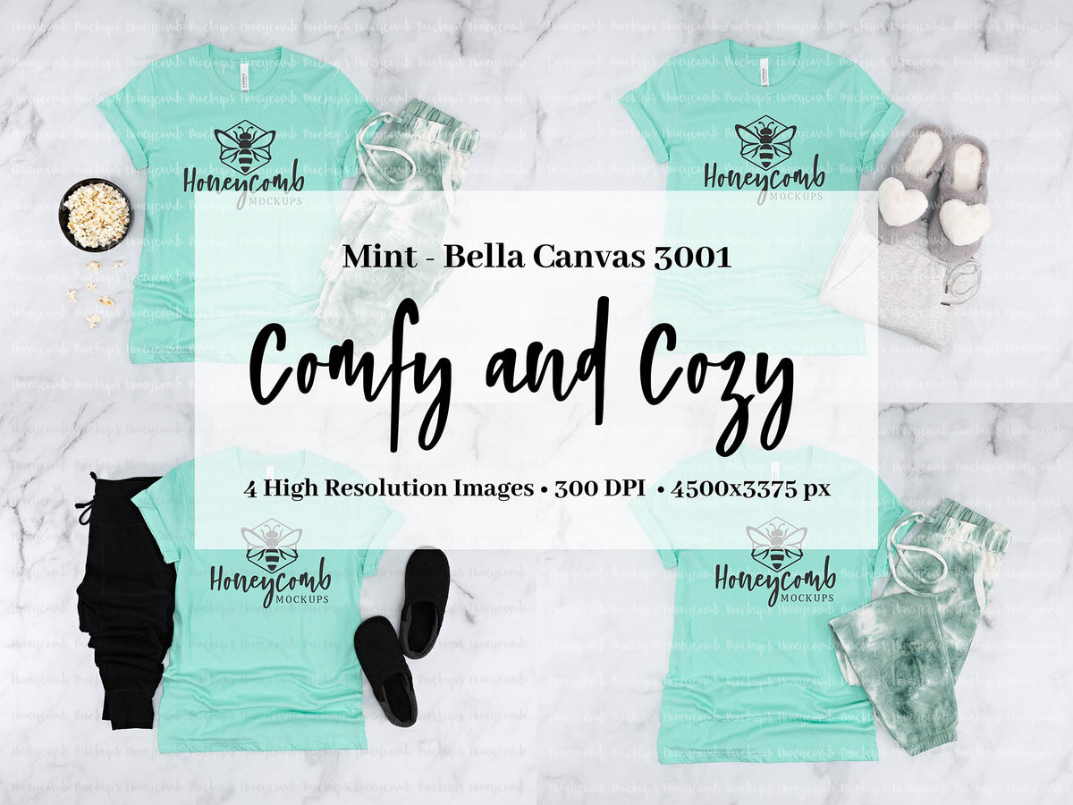 Bella Canvas 3001 T-Shirt | Heather Mint | Comfy and Cozy Bundle | SKU1612