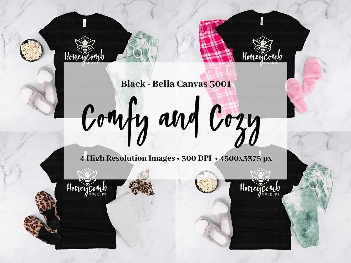 Bella Canvas 3001 T-Shirt | Black | Comfy and Cozy Bundle | SKU1604
