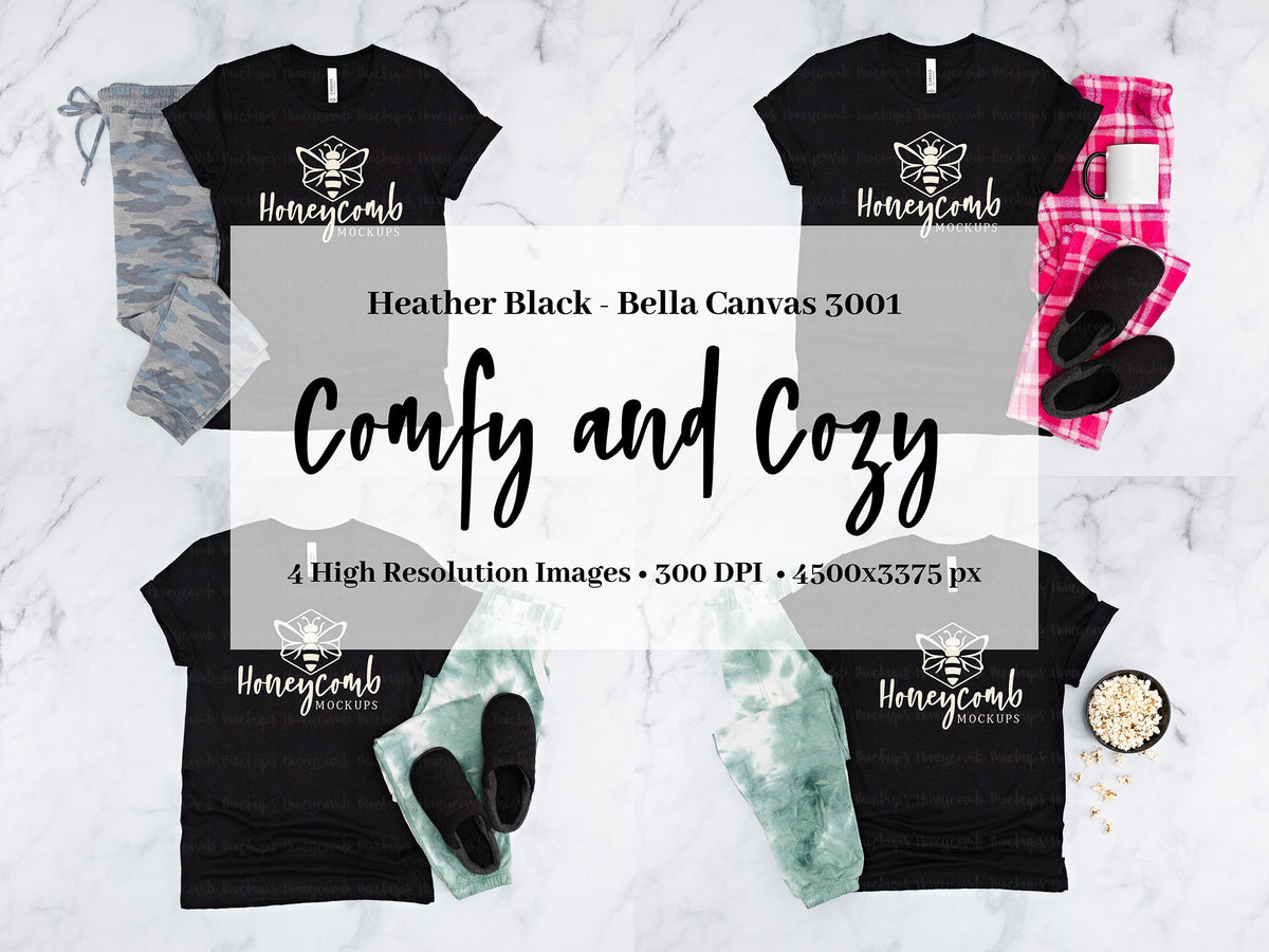 Bella Canvas 3001 T-Shirt | Heather Black | Comfy and Cozy Bundle | SKU1881