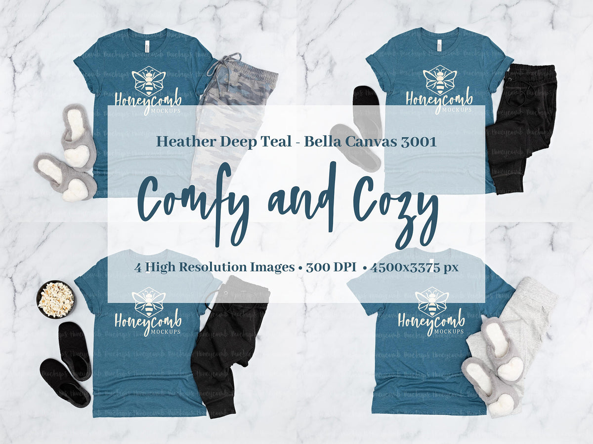 Bella Canvas 3001 T-Shirt | Heather Deep Teal | Comfy and Cozy Bundle | SKU1608