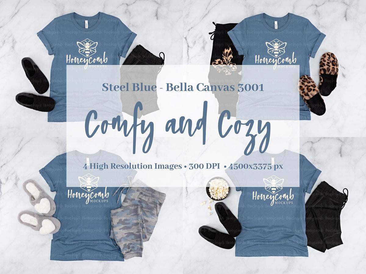 Bella Canvas 3001 T-Shirt | Steel Blue | Comfy and Cozy Bundle | SKU1614