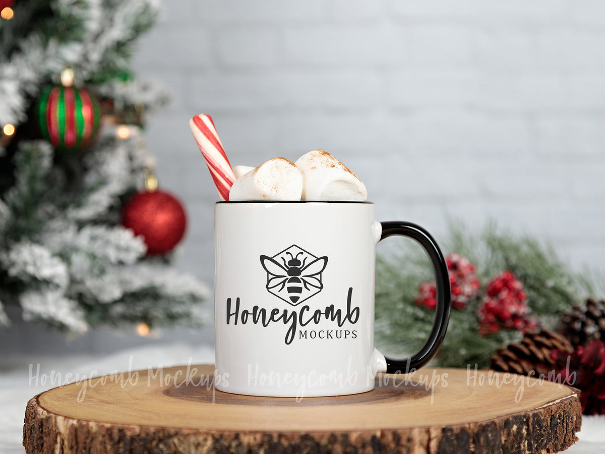 11 Ounce Accent Mug | White/Black | Christmas | SKU1756
