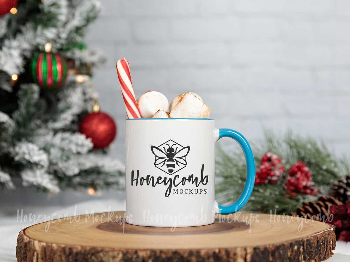 11 Ounce Accent Mug | White/Blue | Christmas | SKU1757