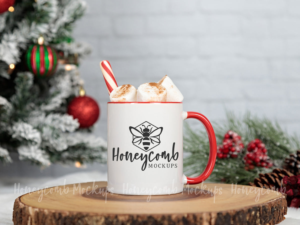 11 Ounce Accent Mug | White/Red | Christmas | SKU1761