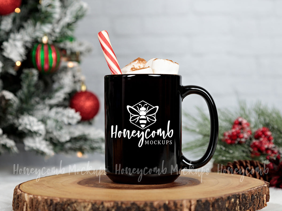 15 Ounce Mug | Black | Christmas | SKU1781