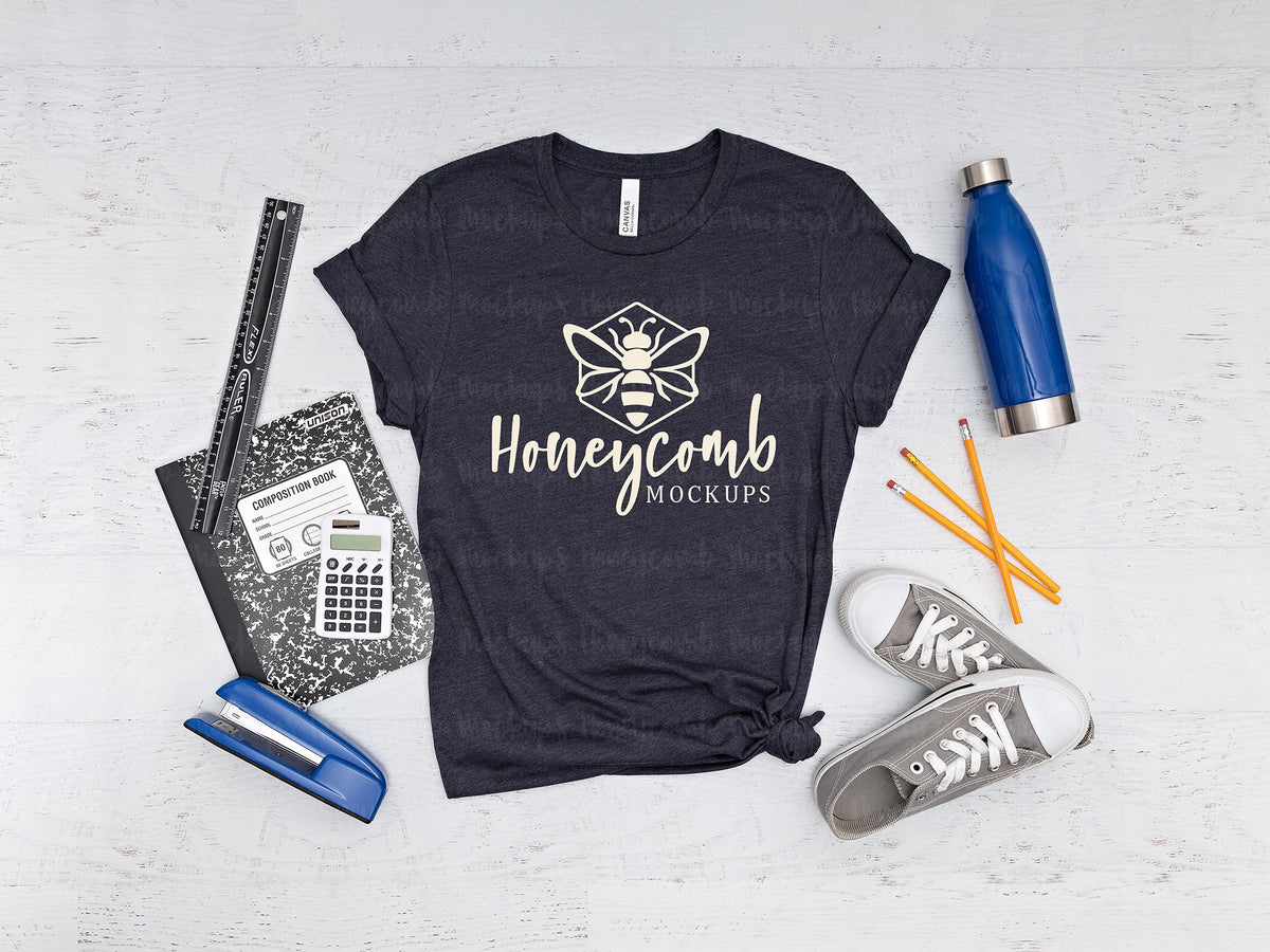 Bella Canvas 3001 T-Shirt | Heather Midnight Navy | Teacher | SKU1253