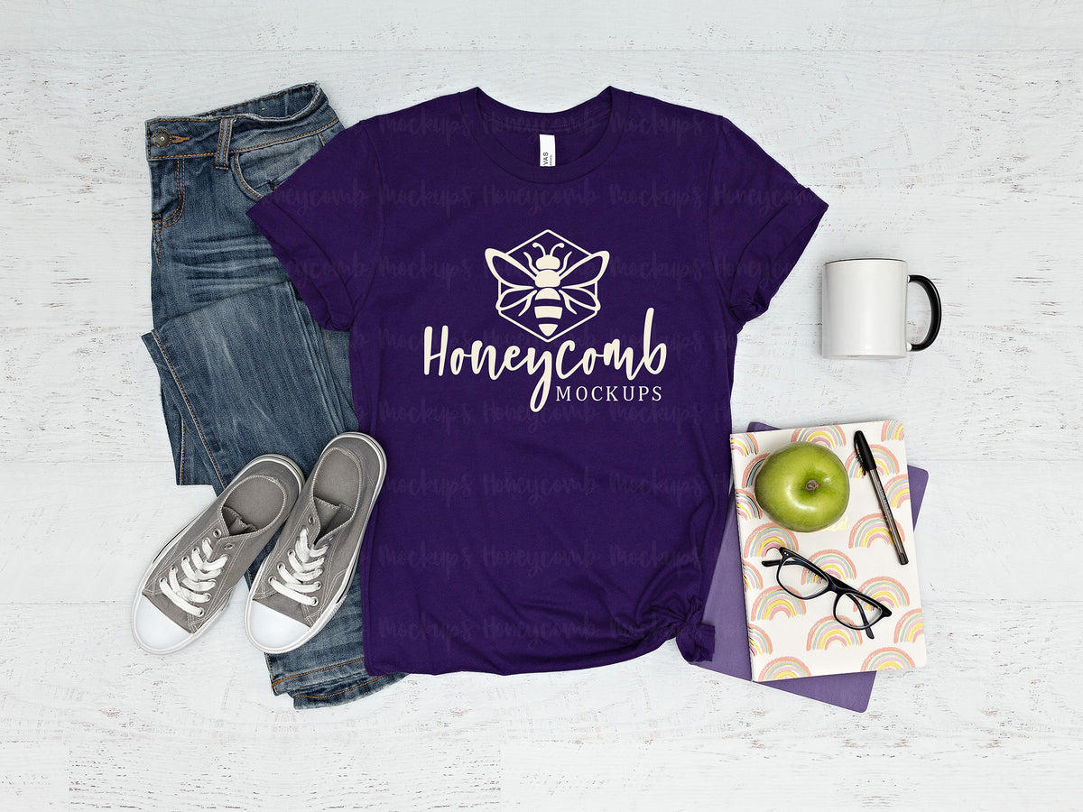 Bella Canvas 3001 T-Shirt | Purple | Teacher | SKU1258