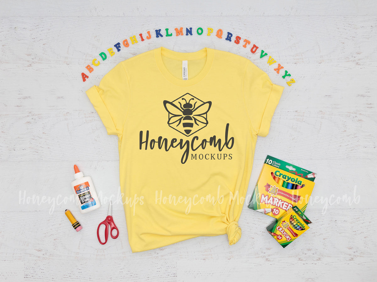 Bella Canvas 3001 T-Shirt | Yellow | Teacher | SKU1268